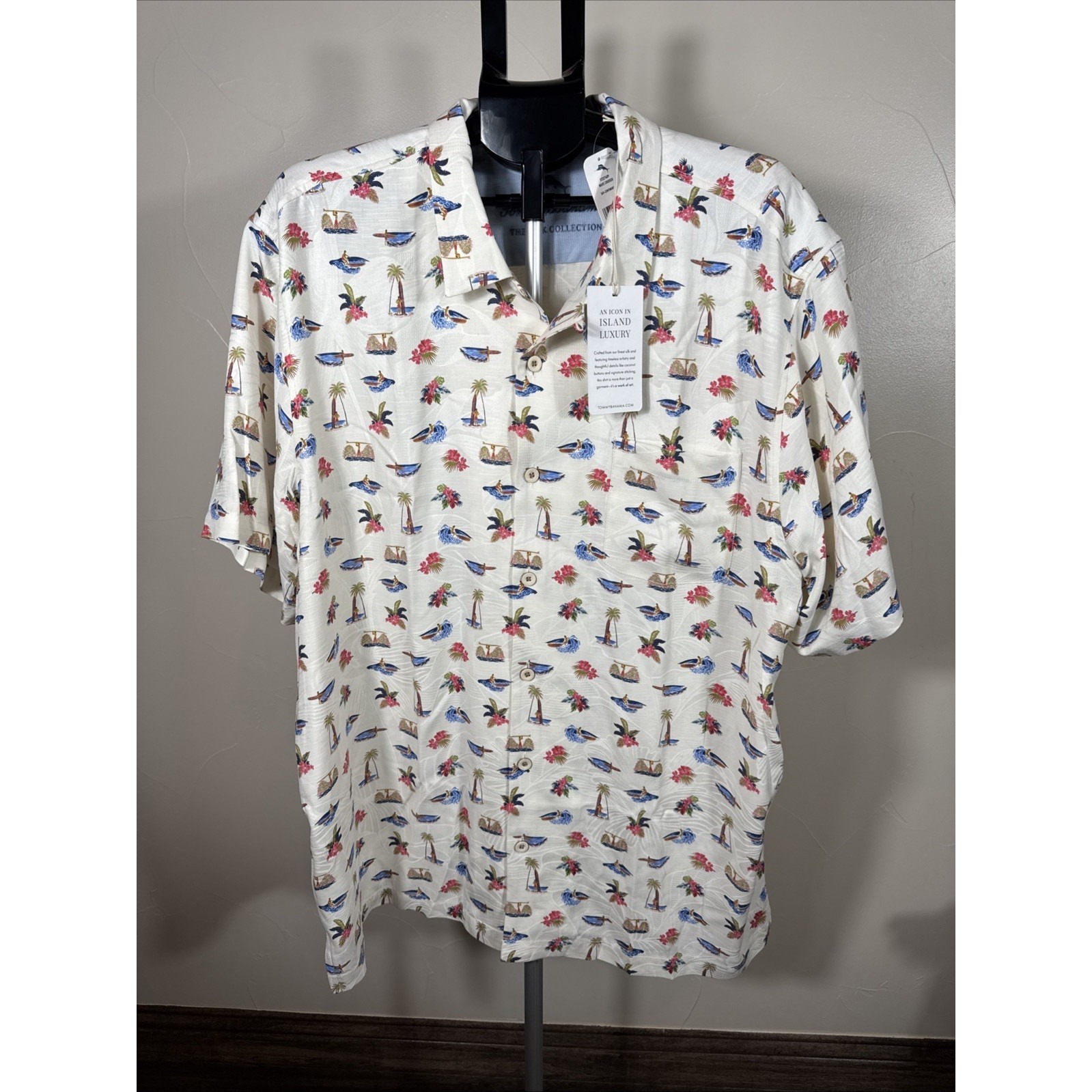 Tommy Bahama Men's Silk Collection Wave Cruiser Button Down Xxl New Msrp $185